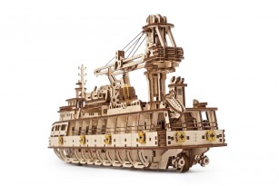Research Vessel Mechanical Wooden Puzzle Model Kit - 575 Pieces UGR70135