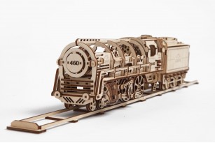 Steam Locomotive with Tender mechanical model kit 